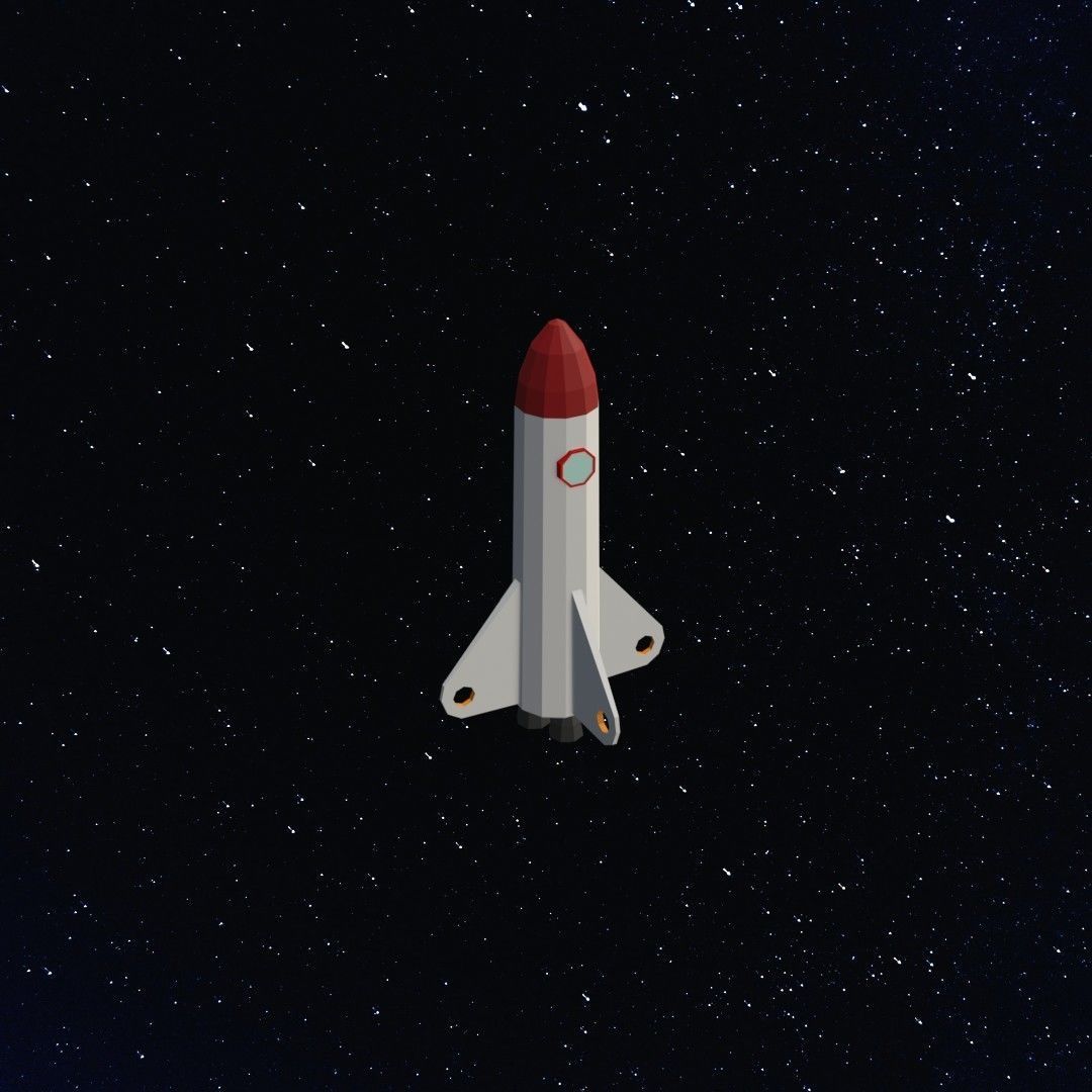 Space rocket Low-poly 3D model_11