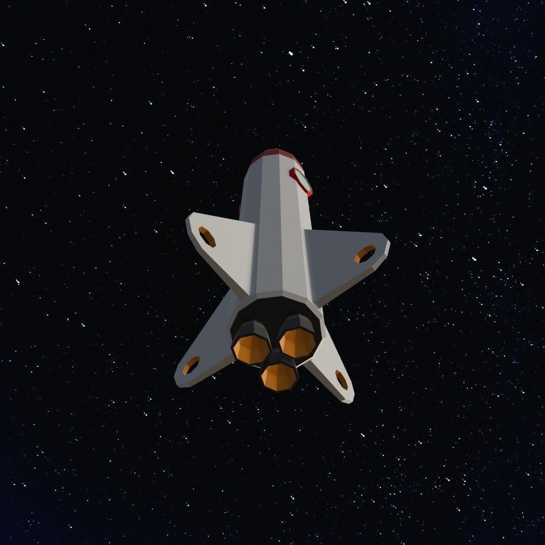 Space rocket Low-poly 3D model_6