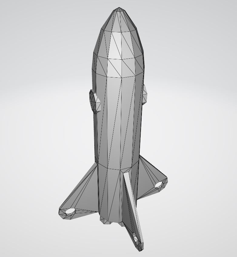 Space rocket Low-poly 3D model_14