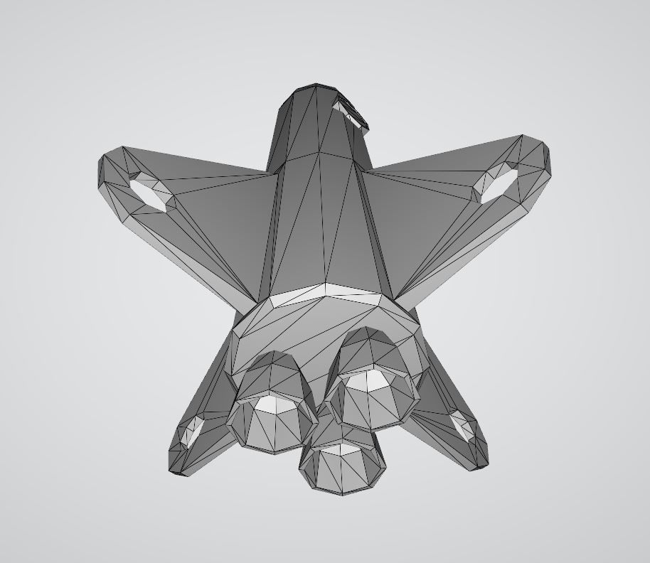 Space rocket Low-poly 3D model_13