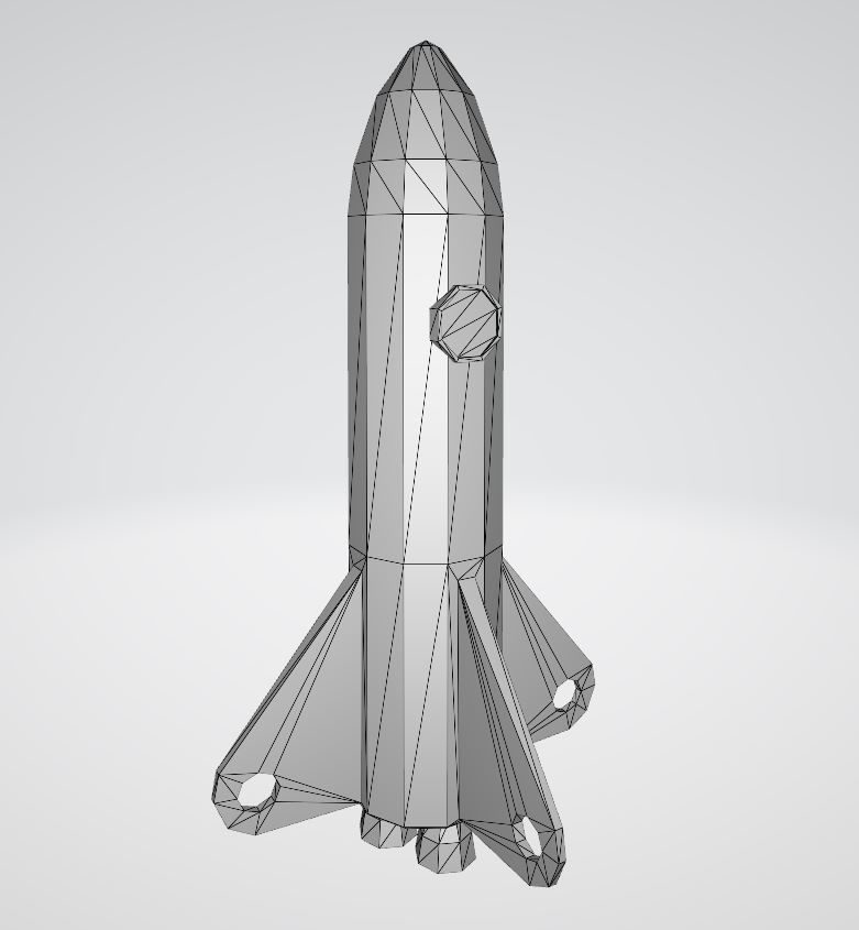 Space rocket Low-poly 3D model_12