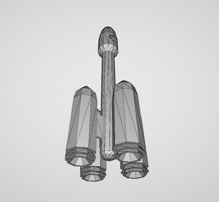Space rocket Low-poly 3D model_13