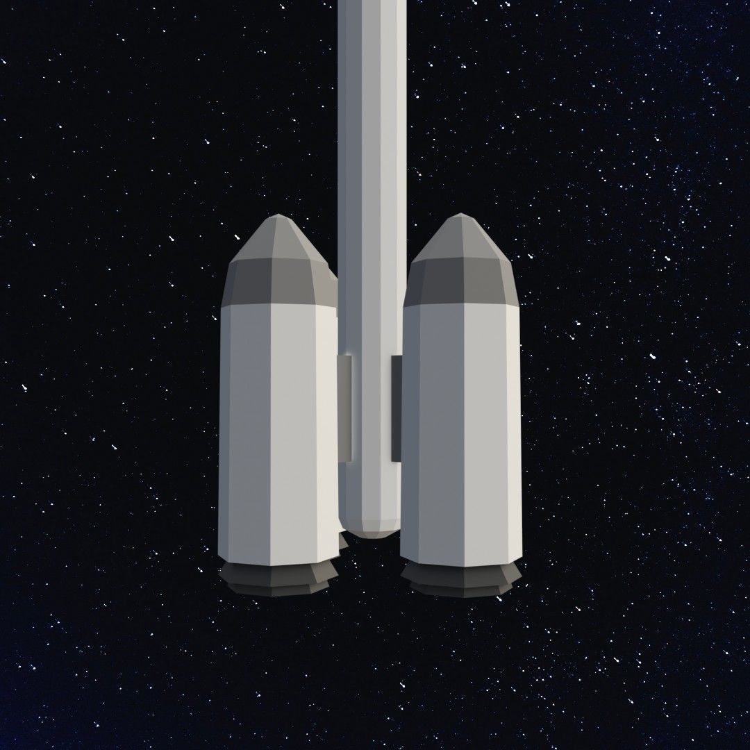 Space rocket Low-poly 3D model_9