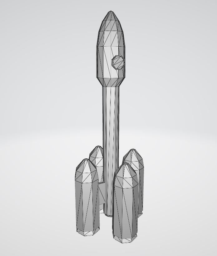 Space rocket Low-poly 3D model_12