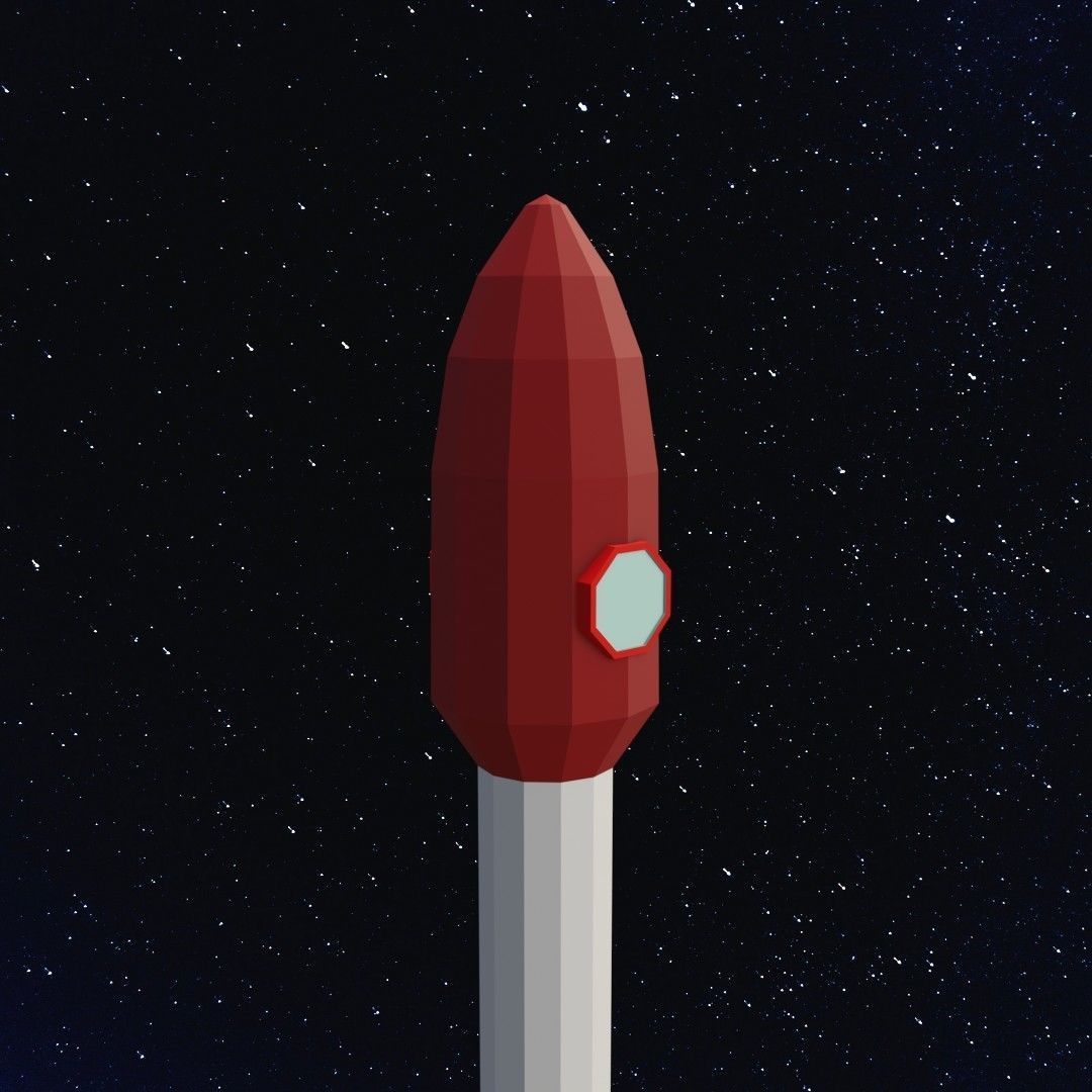 Space rocket Low-poly 3D model_11