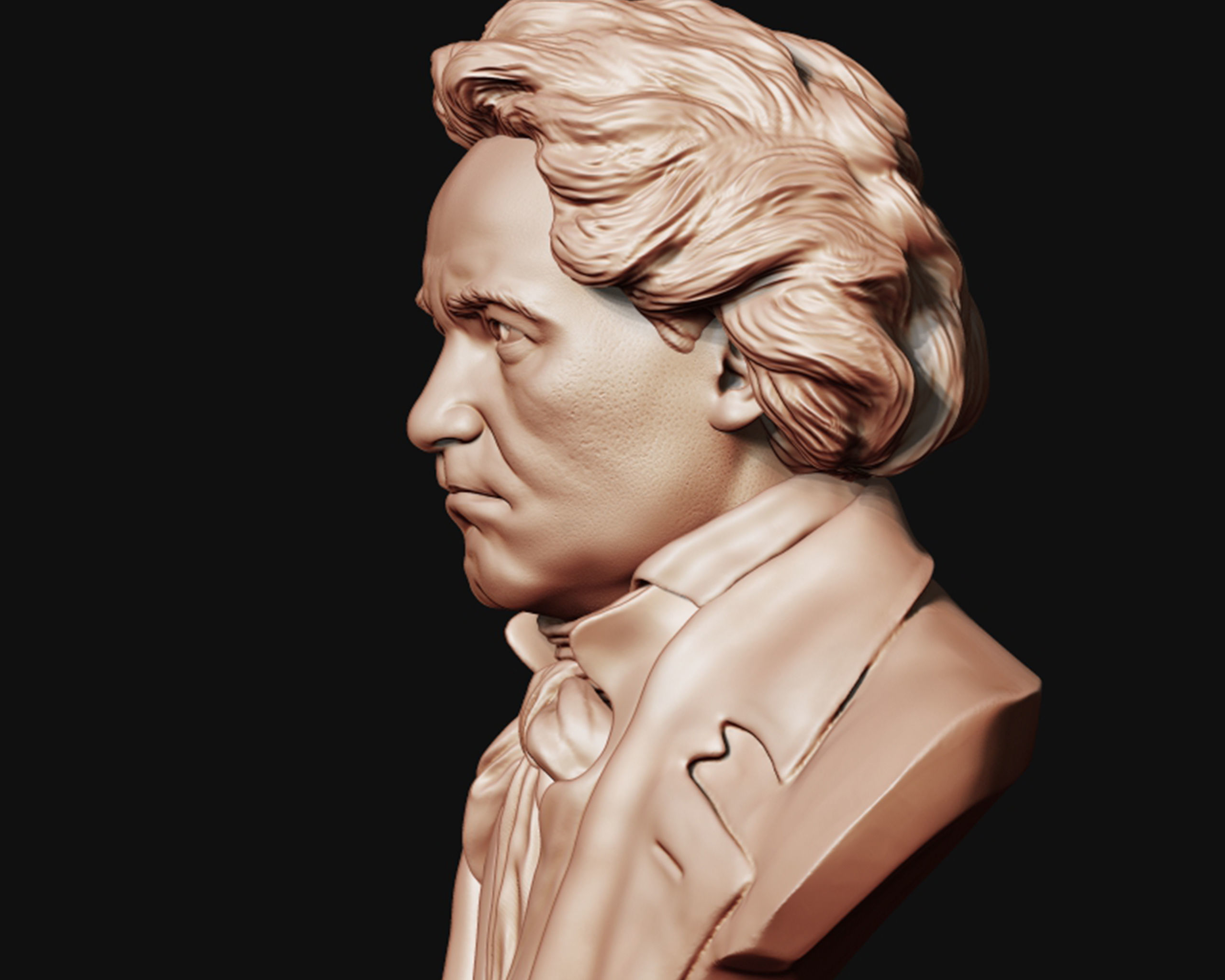 Ludwig van Beethoven portrait sculpture 3D print model_4