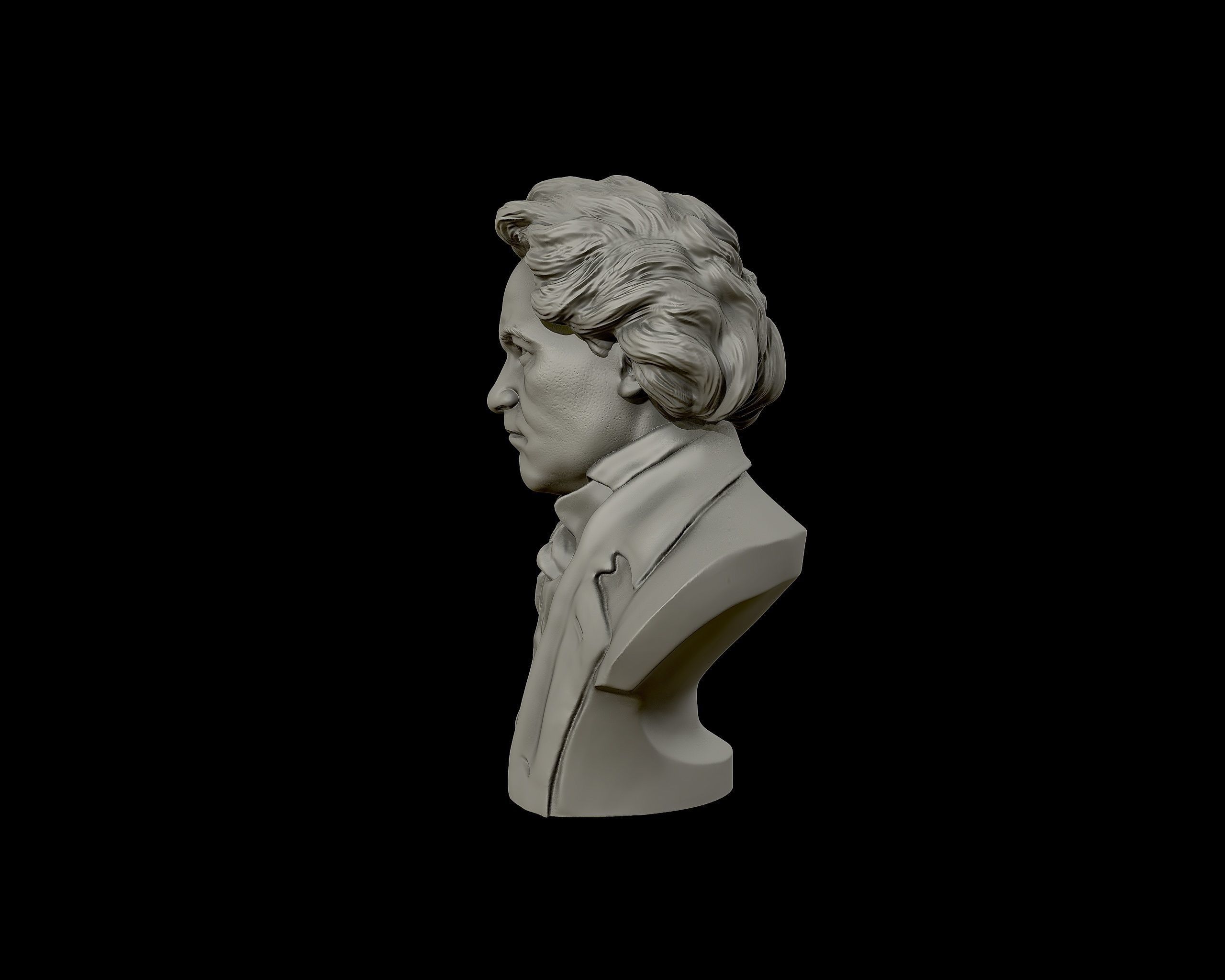 Ludwig van Beethoven portrait sculpture 3D print model_22