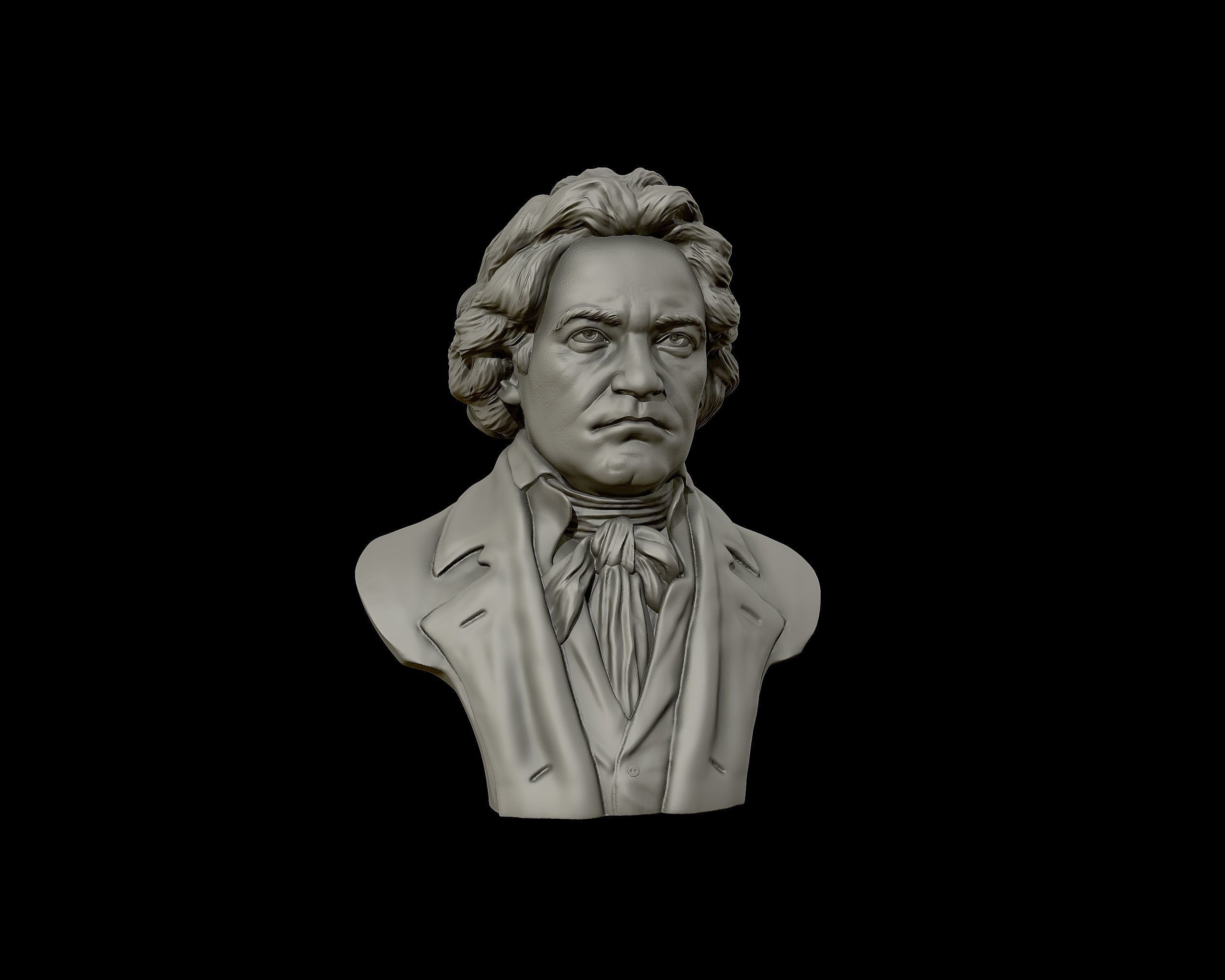 Ludwig van Beethoven portrait sculpture 3D print model_28