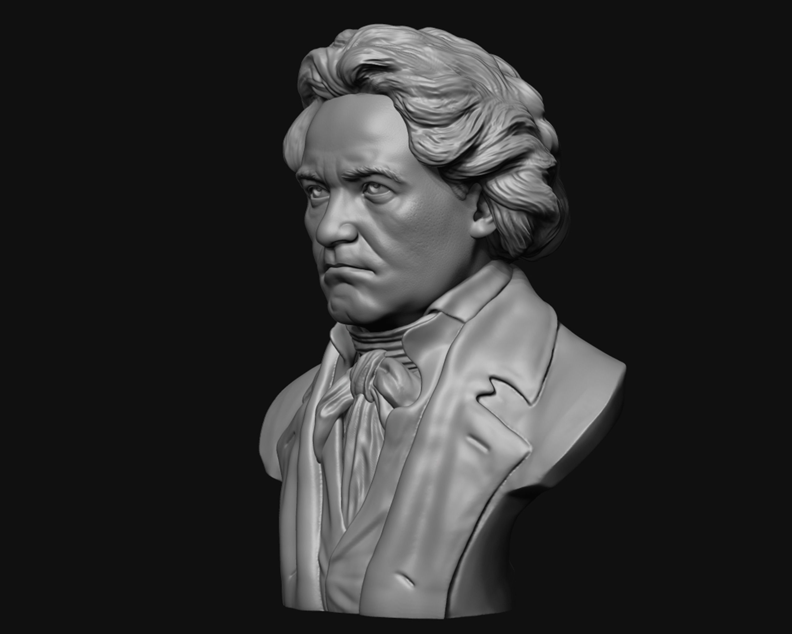 Ludwig van Beethoven portrait sculpture 3D print model_11