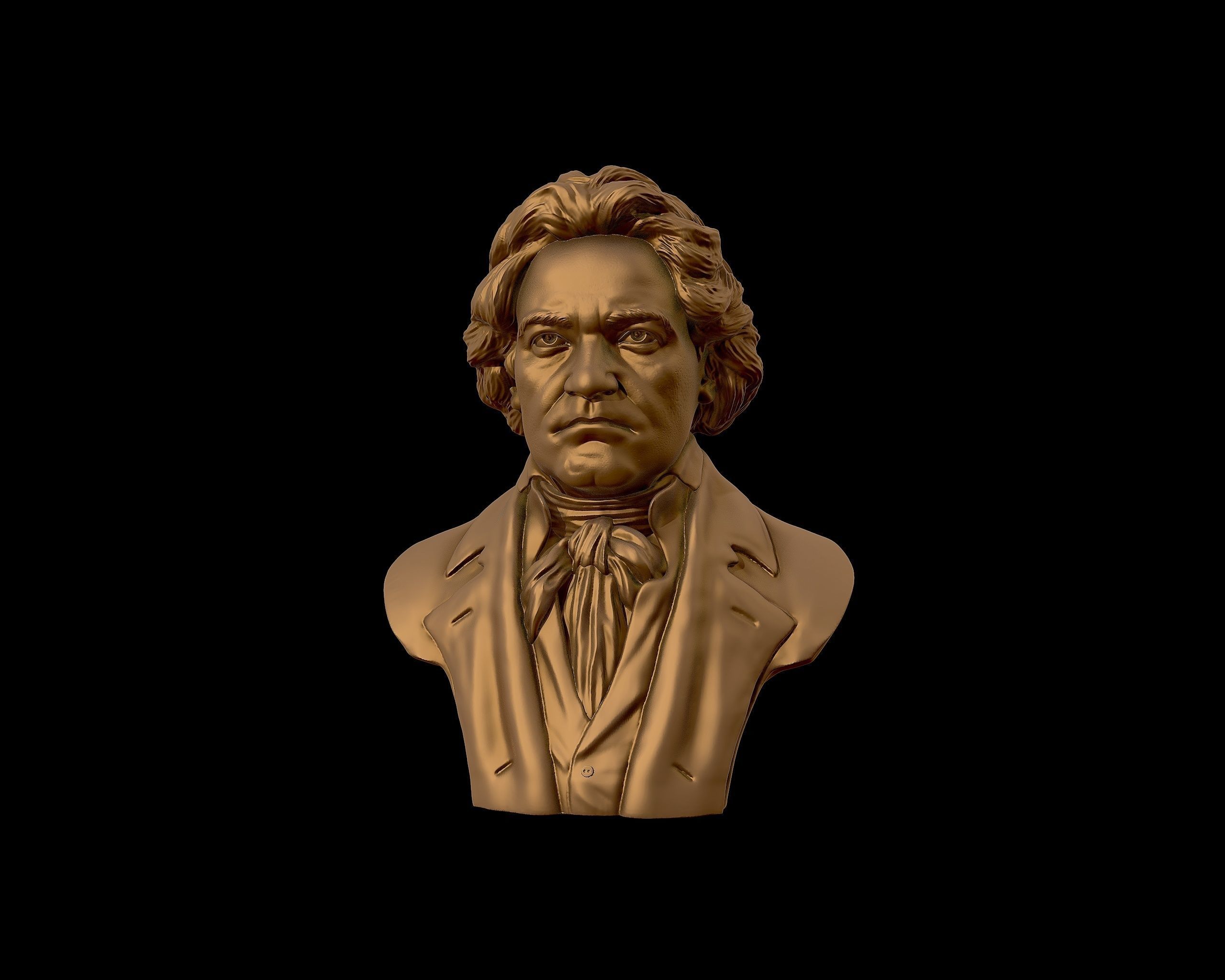 Ludwig van Beethoven portrait sculpture 3D print model_30