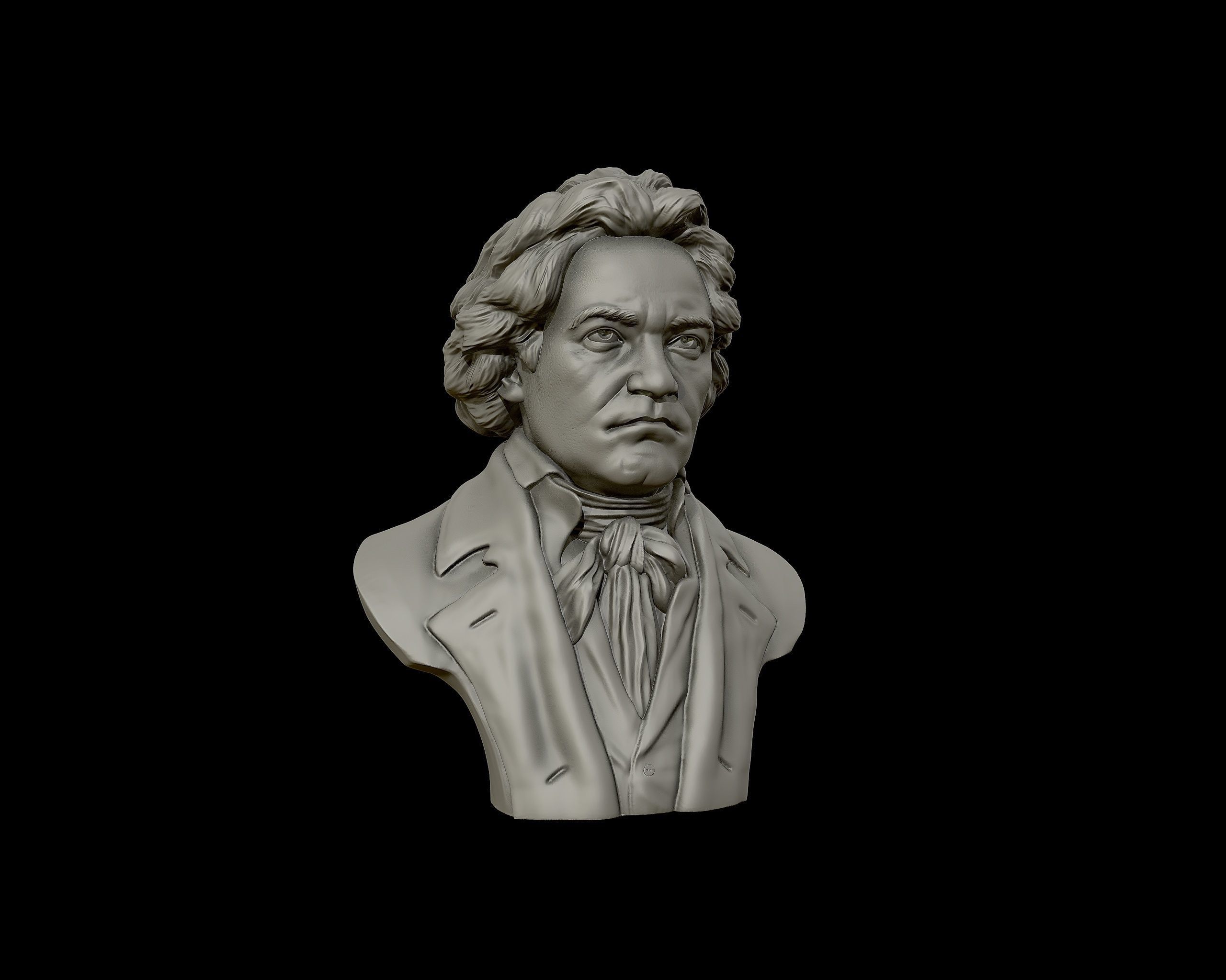 Ludwig van Beethoven portrait sculpture 3D print model_27