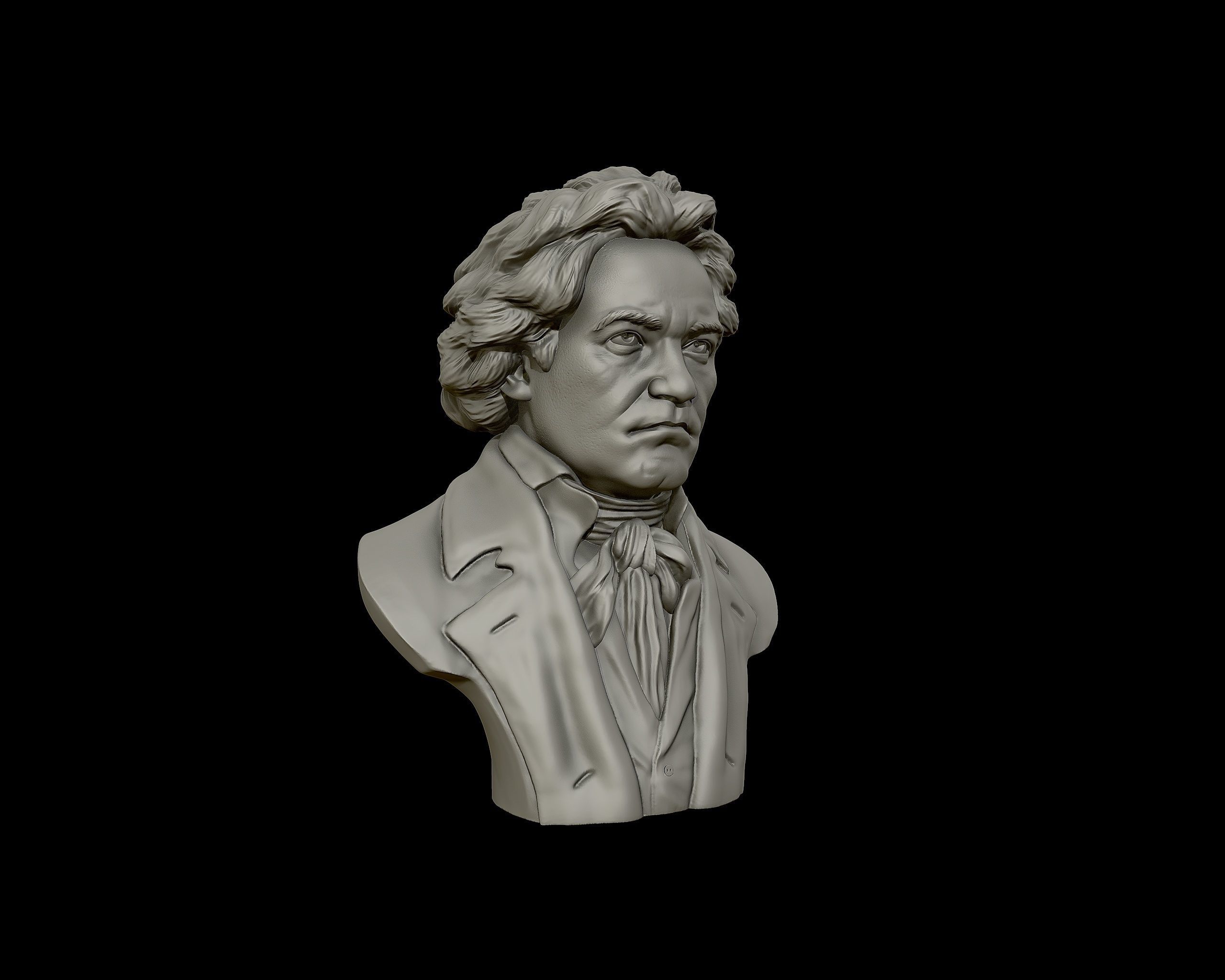 Ludwig van Beethoven portrait sculpture 3D print model_26