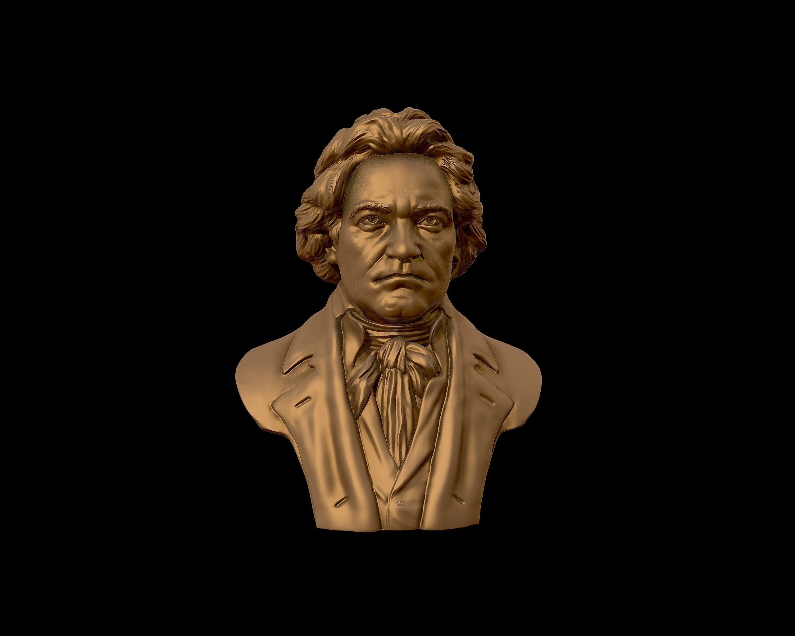 Ludwig van Beethoven portrait sculpture 3D print model_29