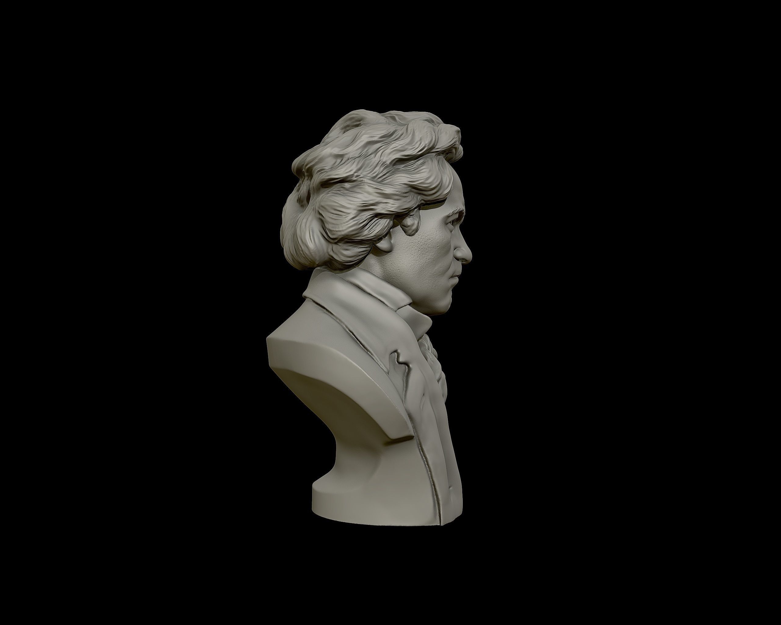 Ludwig van Beethoven portrait sculpture 3D print model_24