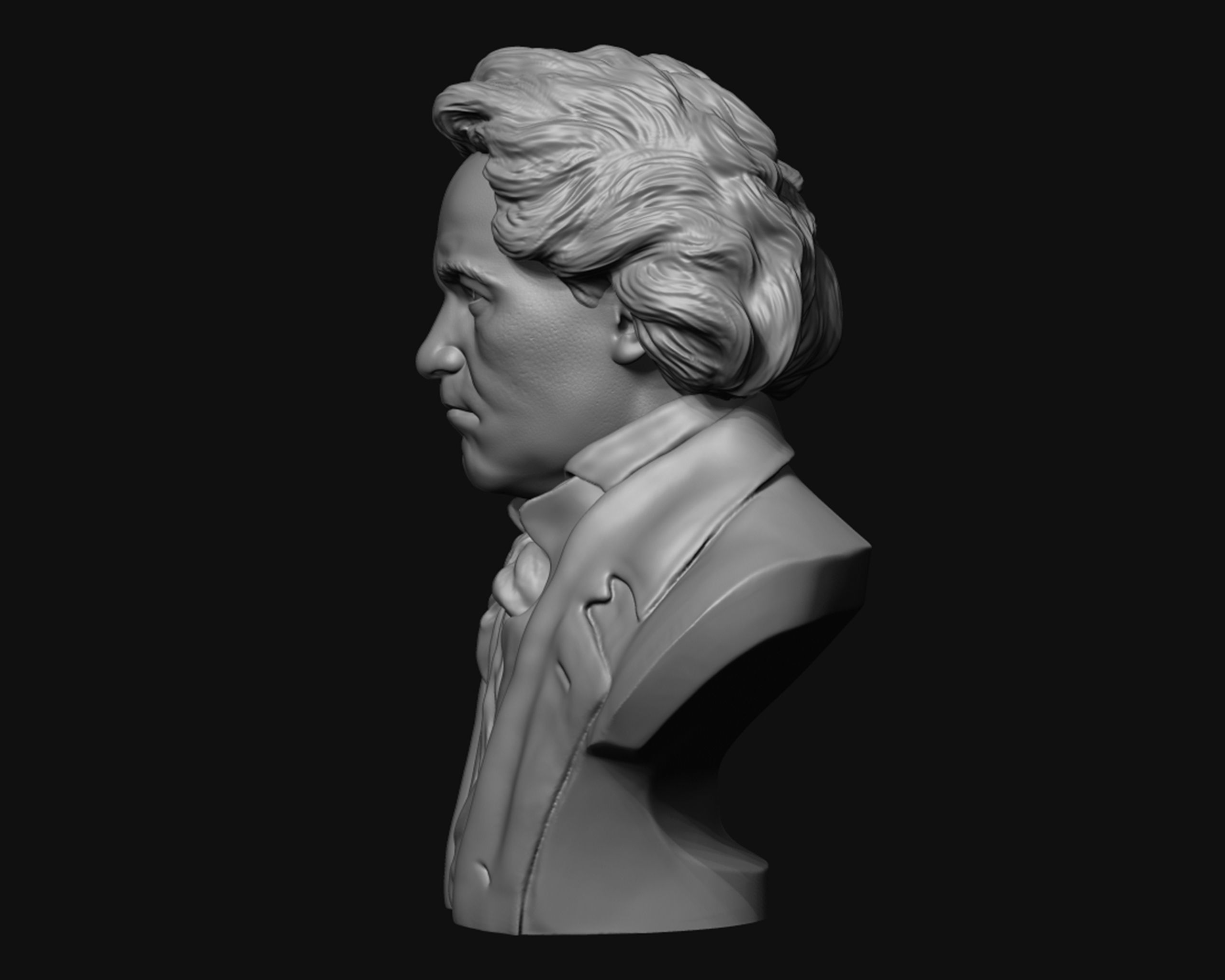 Ludwig van Beethoven portrait sculpture 3D print model_13