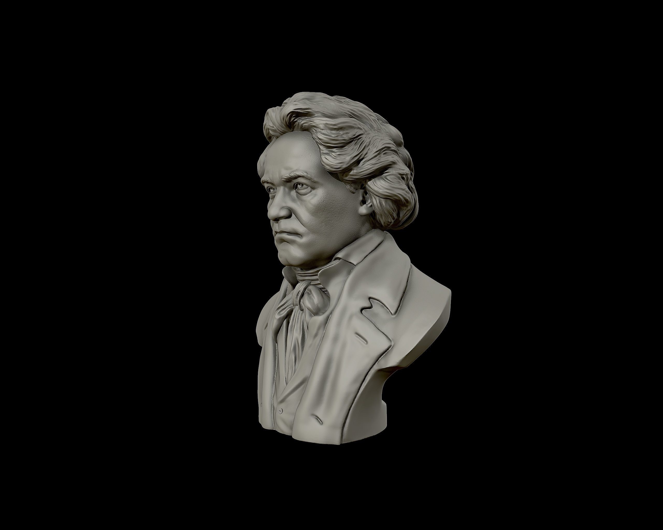 Ludwig van Beethoven portrait sculpture 3D print model_20