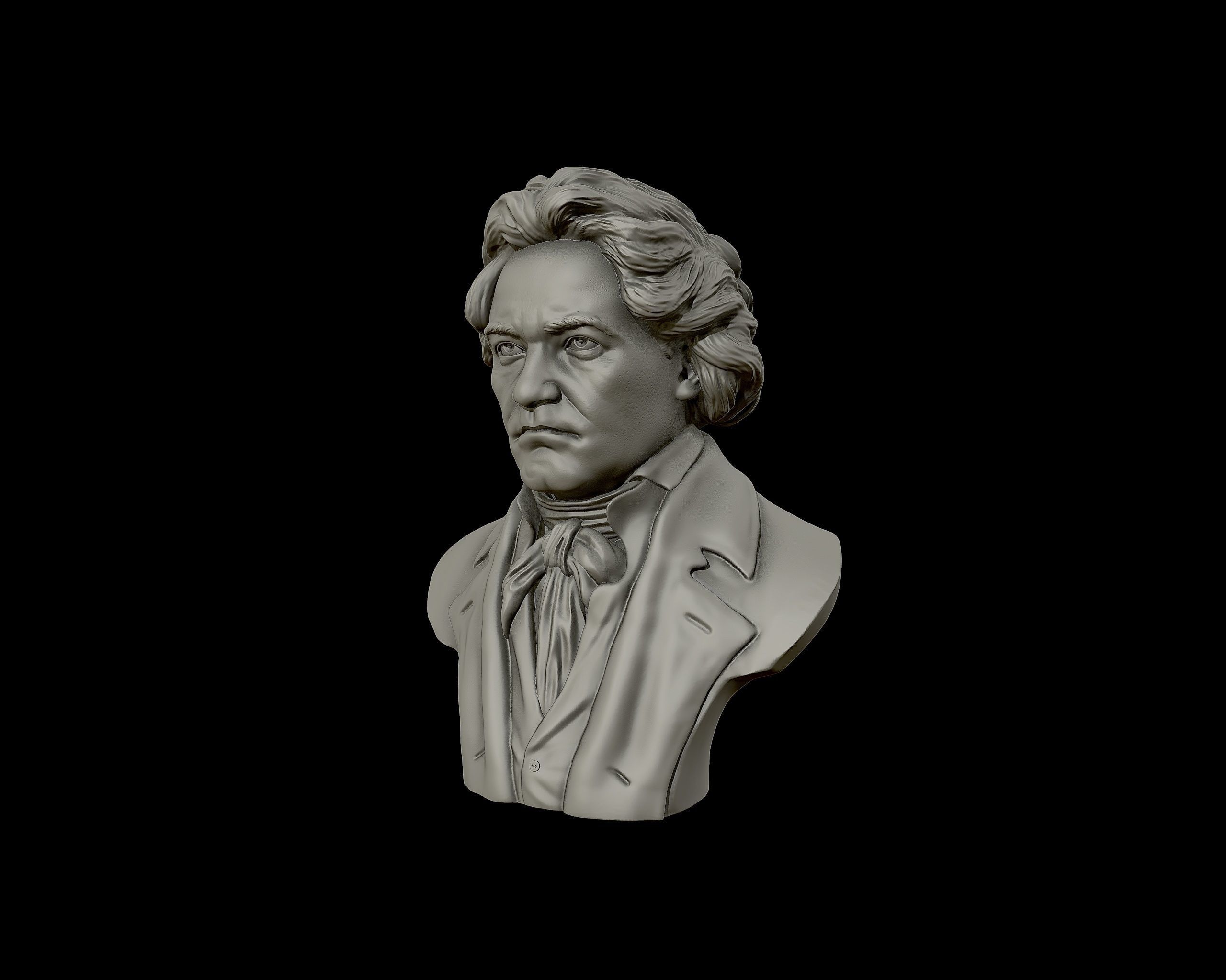 Ludwig van Beethoven portrait sculpture 3D print model_19