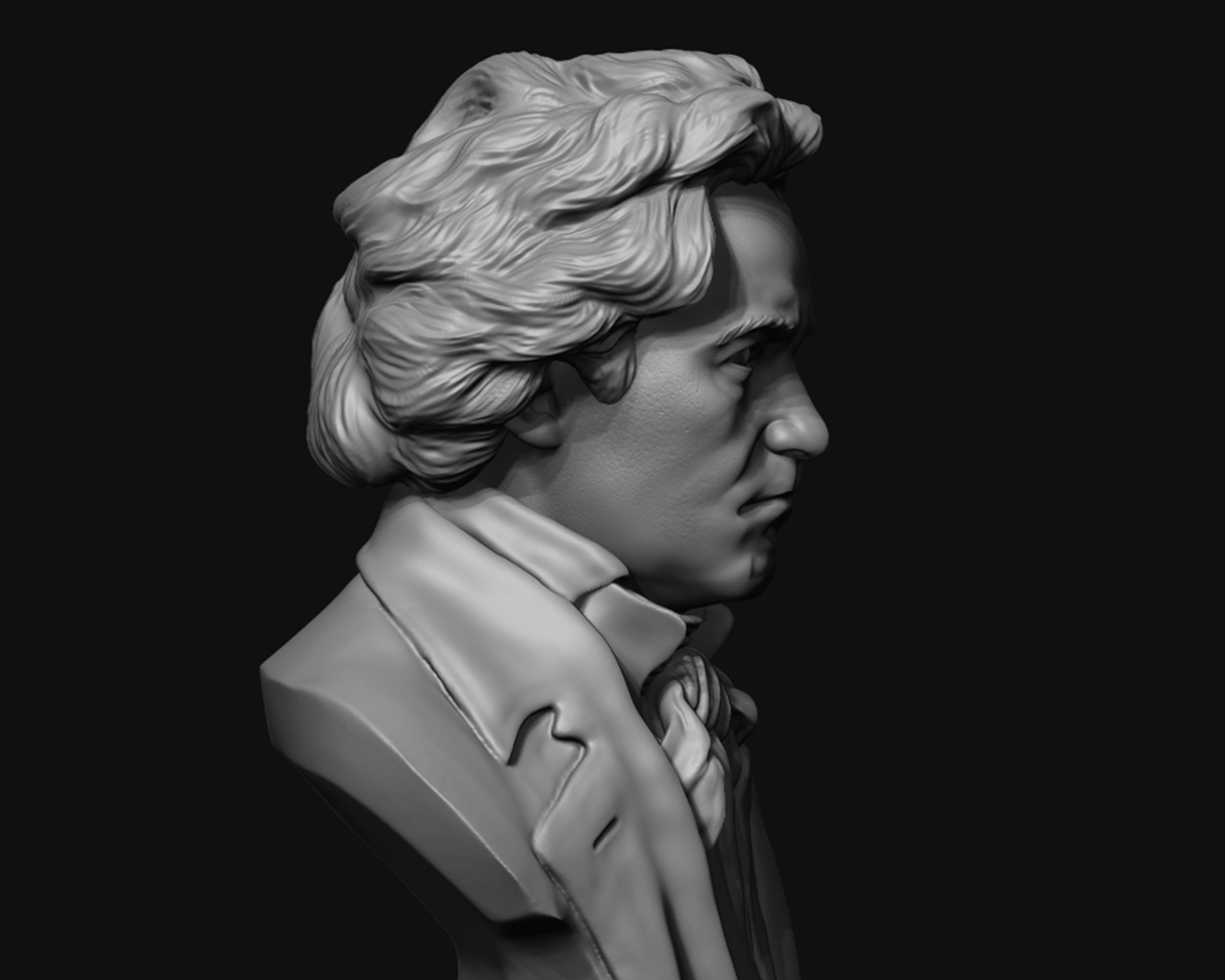 Ludwig van Beethoven portrait sculpture 3D print model_15