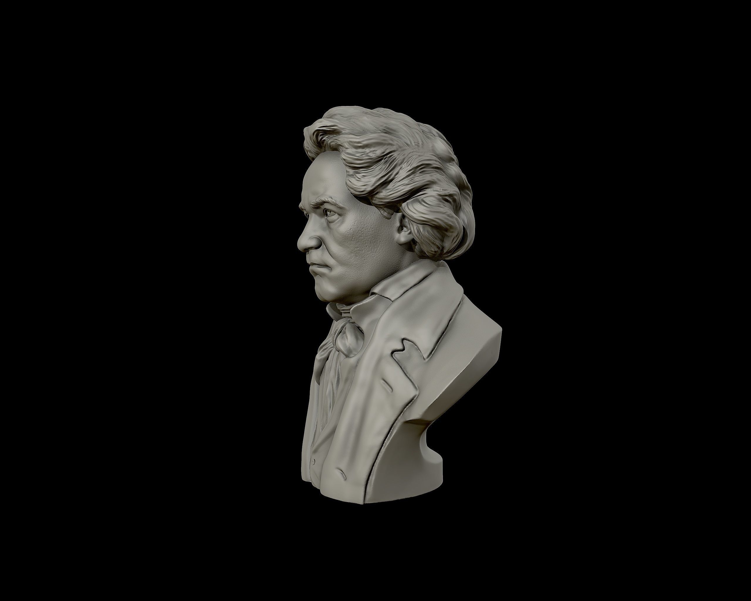 Ludwig van Beethoven portrait sculpture 3D print model_21