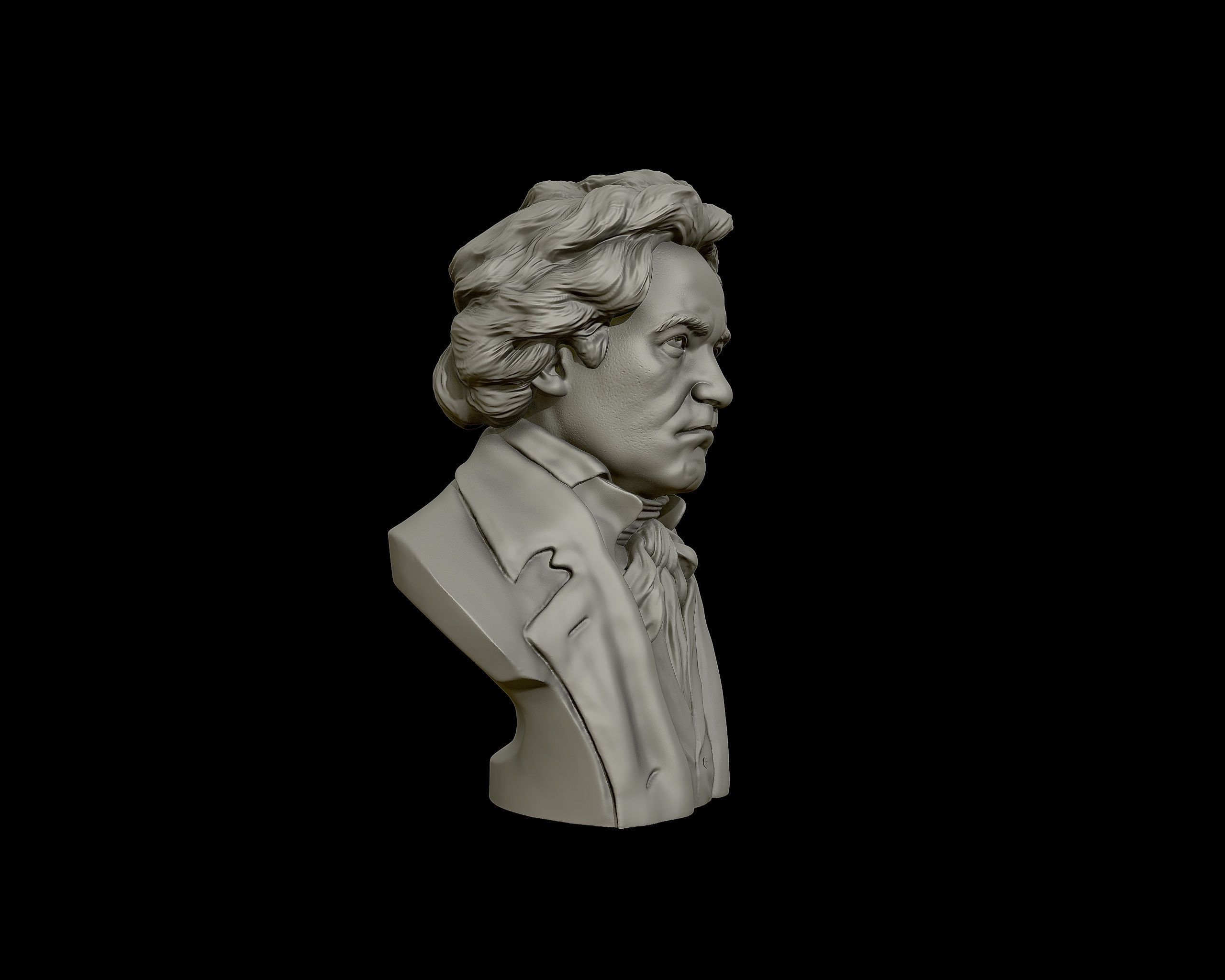 Ludwig van Beethoven portrait sculpture 3D print model_25