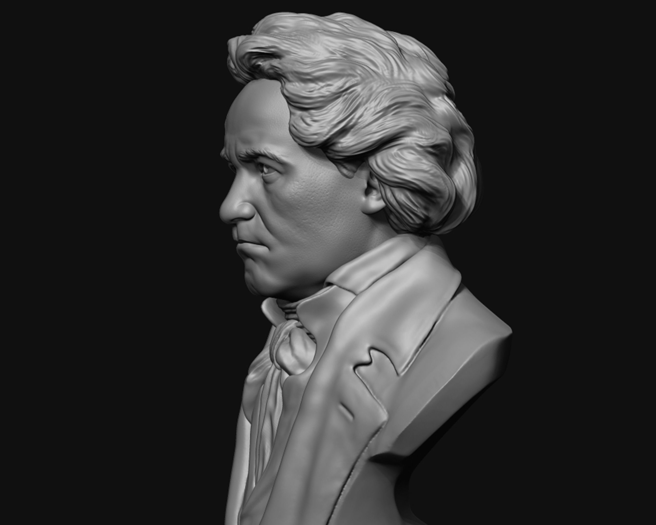 Ludwig van Beethoven portrait sculpture 3D print model_12