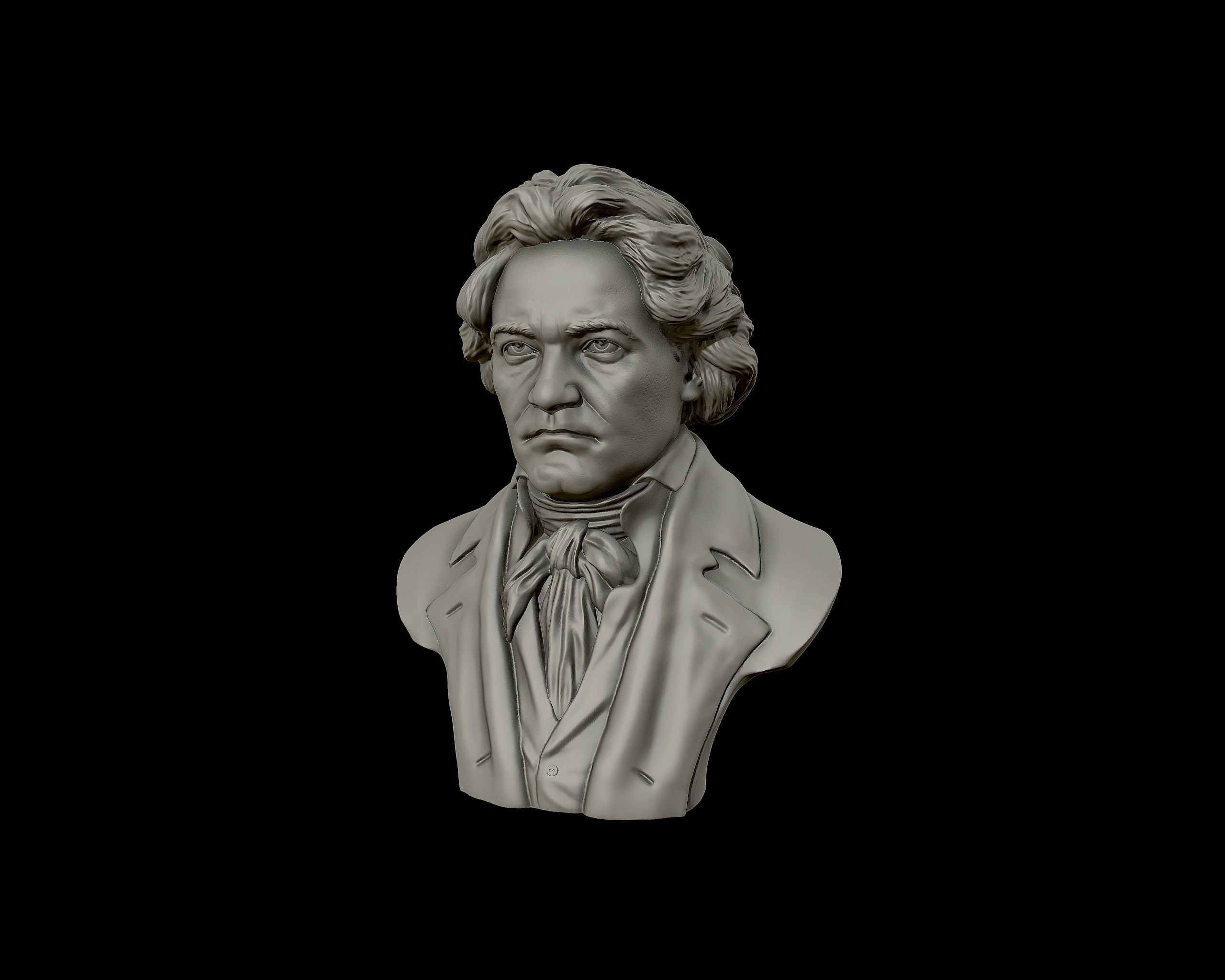 Ludwig van Beethoven portrait sculpture 3D print model_18
