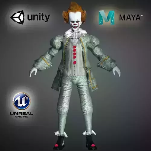 Clown High quality character full Rigged and Animated