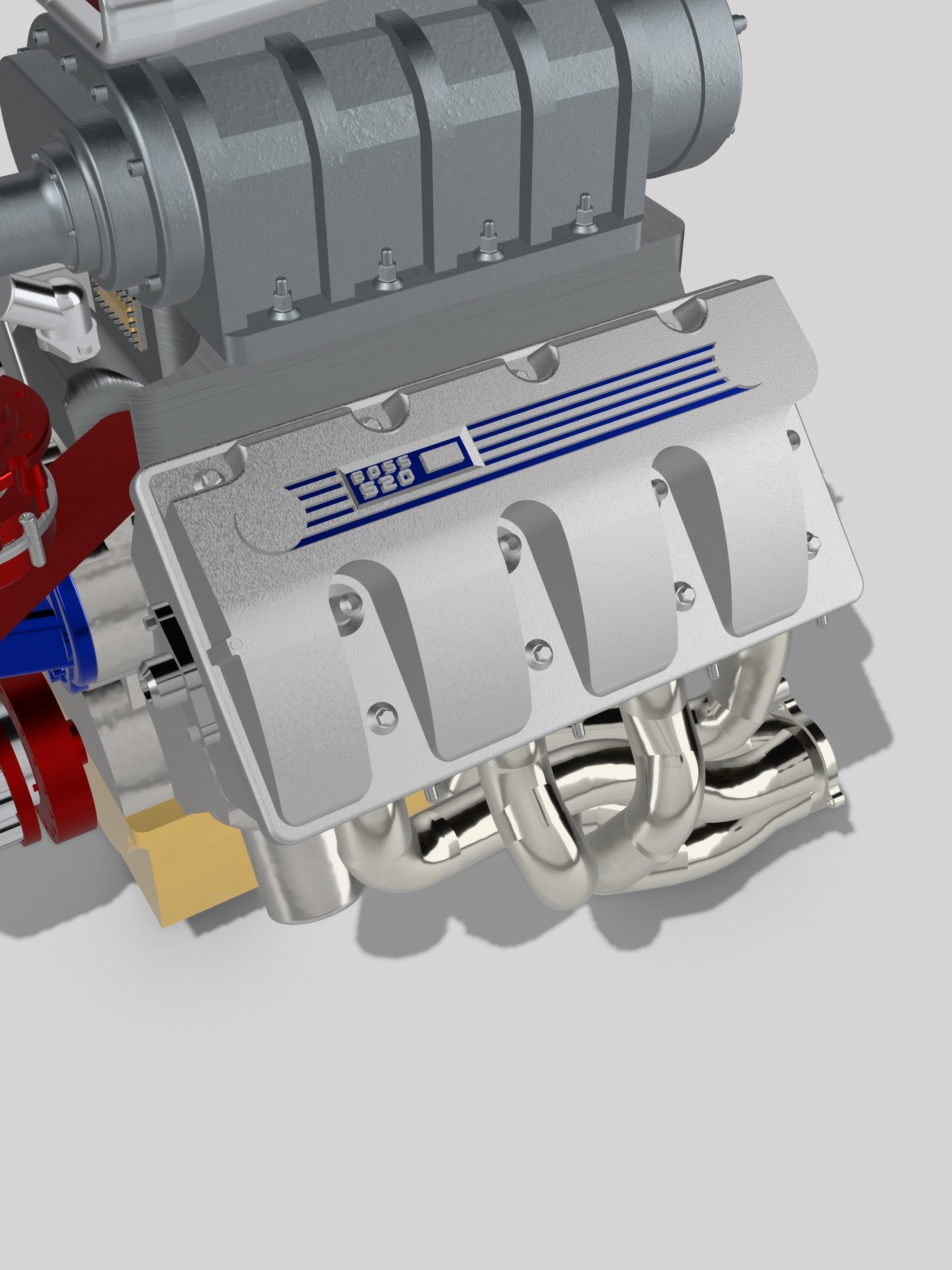 Boss9 Roots GM 1071 Blown Ford BBF Kaase Boss 429 3D print model_4
