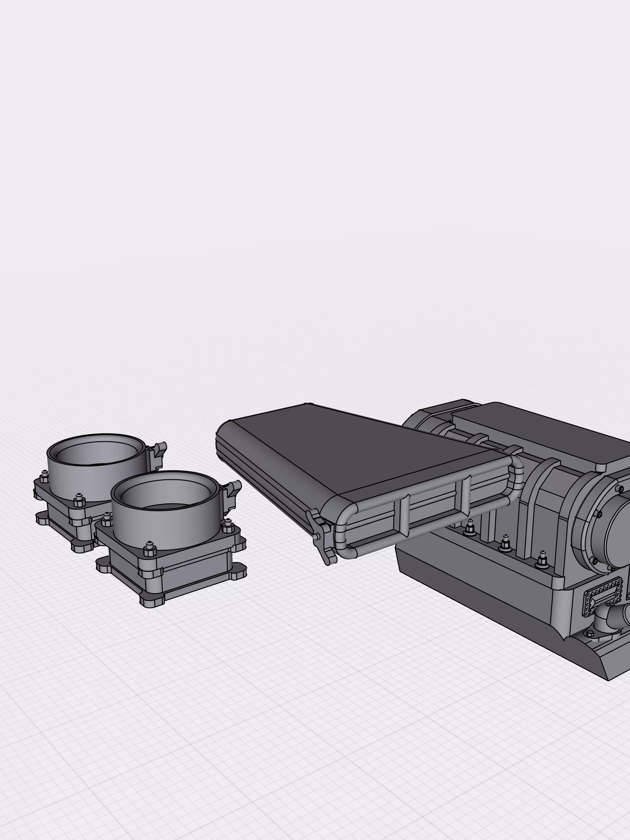 Roots Blower kit for Boss9 Kaase engine 1071 supercharger 3D print model_0