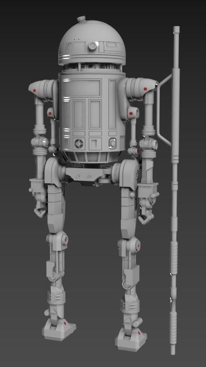 Astromech Ferry Droid Articulated Figure 3d printing STL 3D print model_1