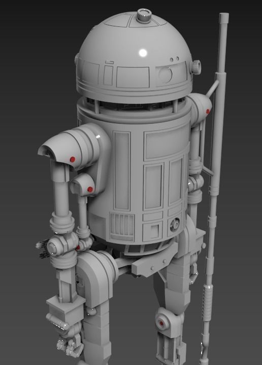 Astromech Ferry Droid Articulated Figure 3d printing STL 3D print model_3