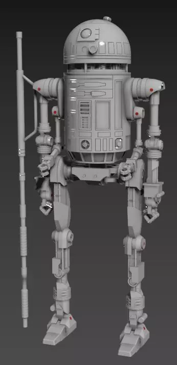 Astromech Ferry Droid Articulated Figure 3d printing STL 3D print model_0
