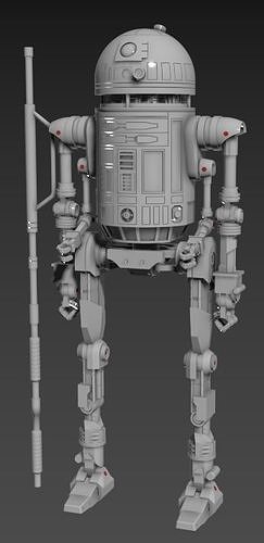 Astromech Ferry Droid Articulated Figure 3d printing STL 3D print model