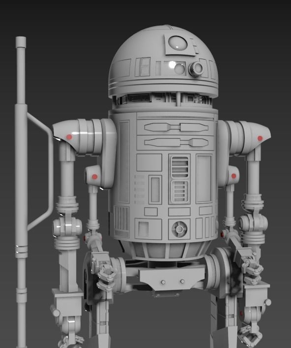Astromech Ferry Droid Articulated Figure 3d printing STL 3D print model_2