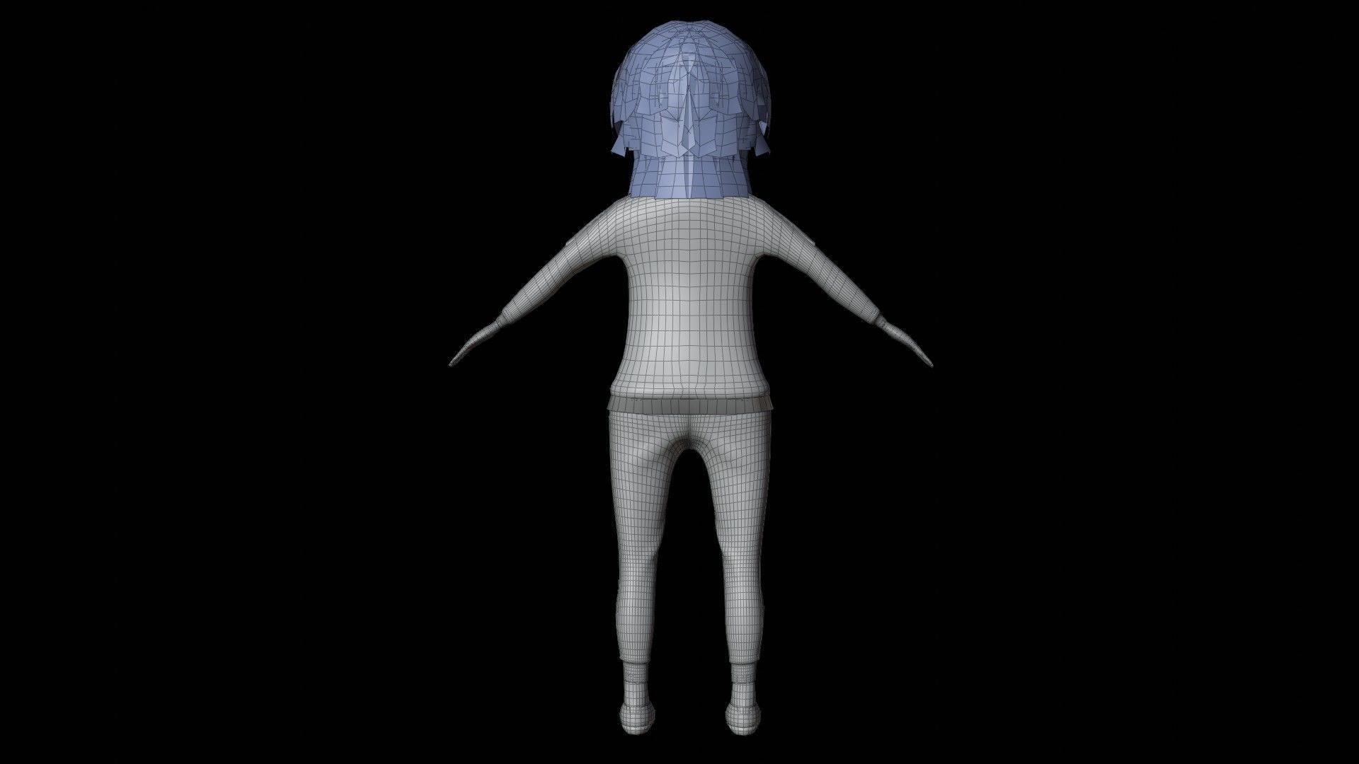 SquidGame Stylized Kang Sae-byeok GameReady low-poly rigged  Low-poly 3D model_8