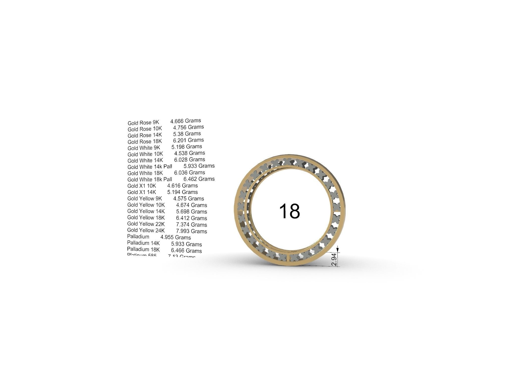 hammered texture ring stl file verified 3D print model_3