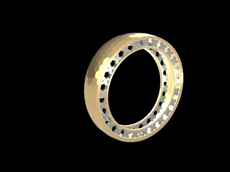 hammered texture ring stl file verified 3D print model_16