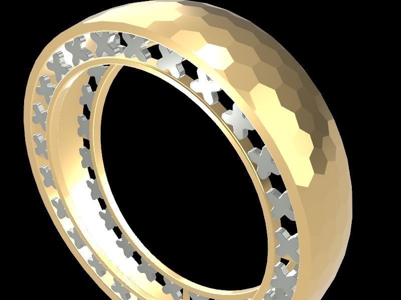 hammered texture ring stl file verified 3D print model_23