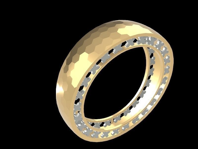 hammered texture ring stl file verified 3D print model_8