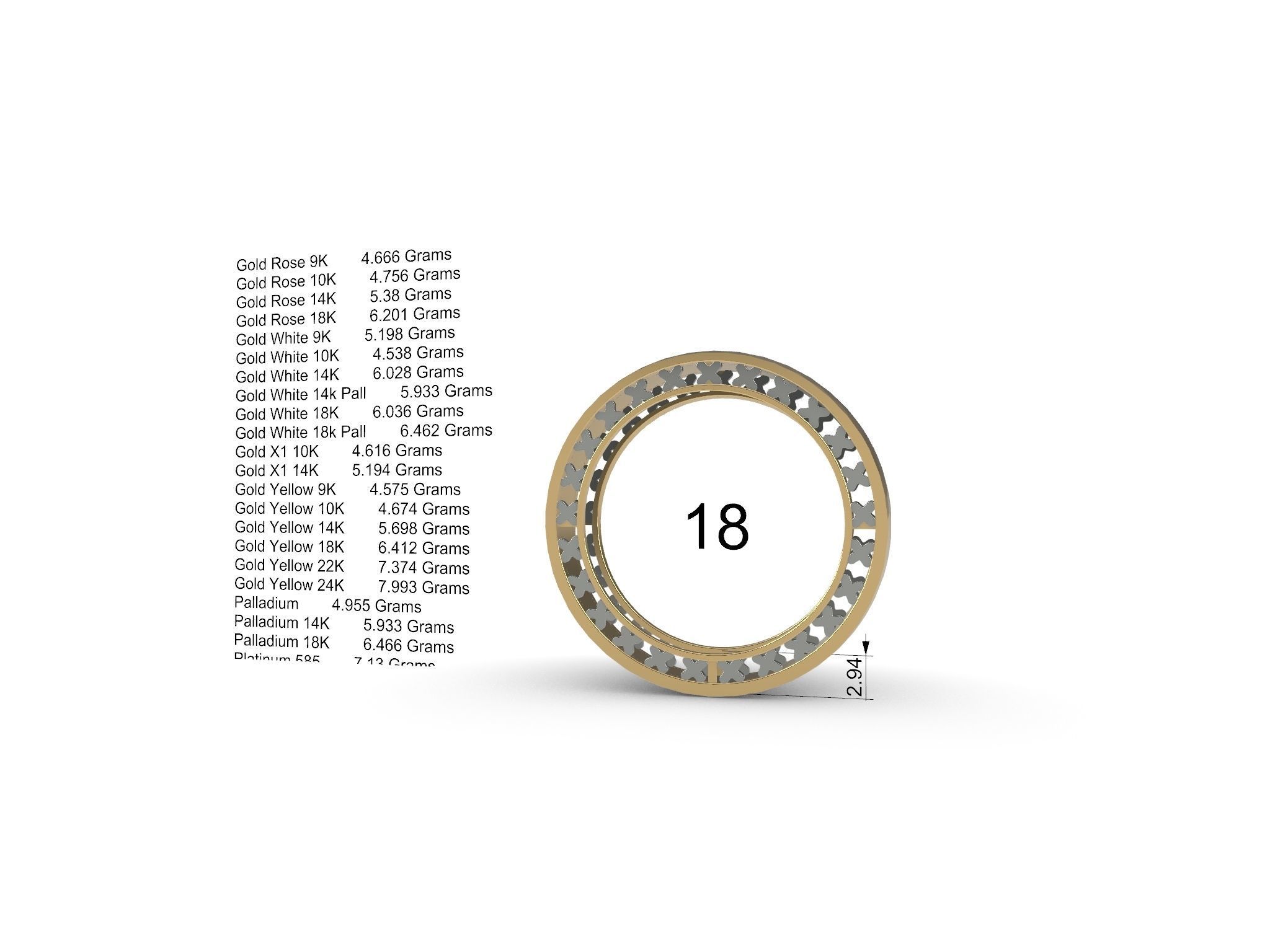 hammered texture ring stl file verified 3D print model_4