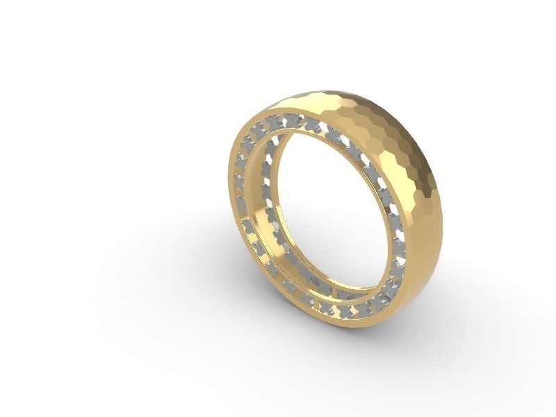 hammered texture ring stl file verified 3D print model_12