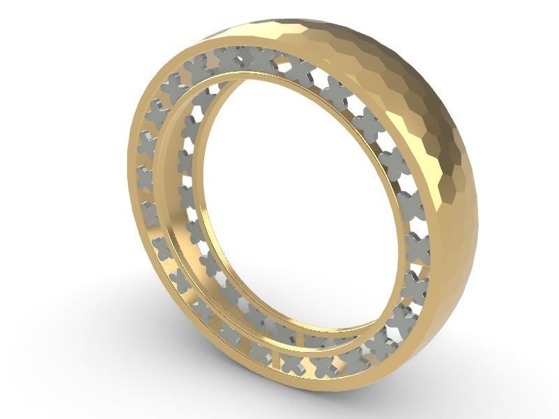 hammered texture ring stl file verified 3D print model_1