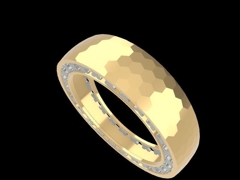 hammered texture ring stl file verified 3D print model_9