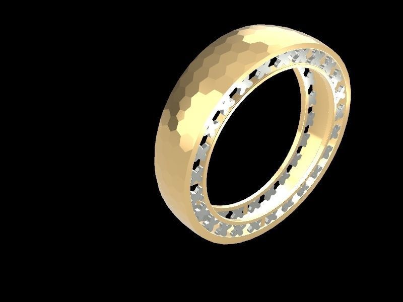 hammered texture ring stl file verified 3D print model_11