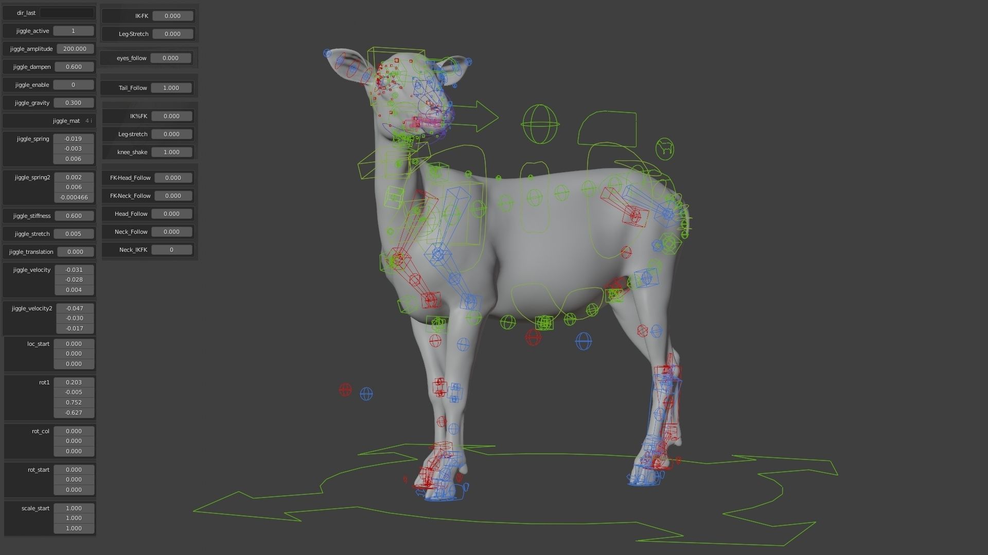 Young Sheep with 1 Animation VFX Grace 3D model_8