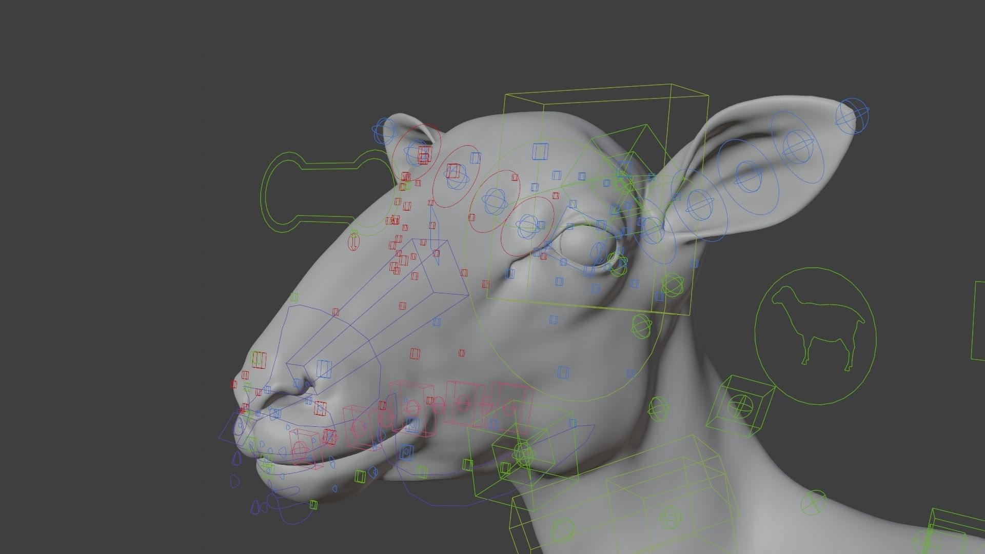 Young Sheep with 1 Animation VFX Grace 3D model_7