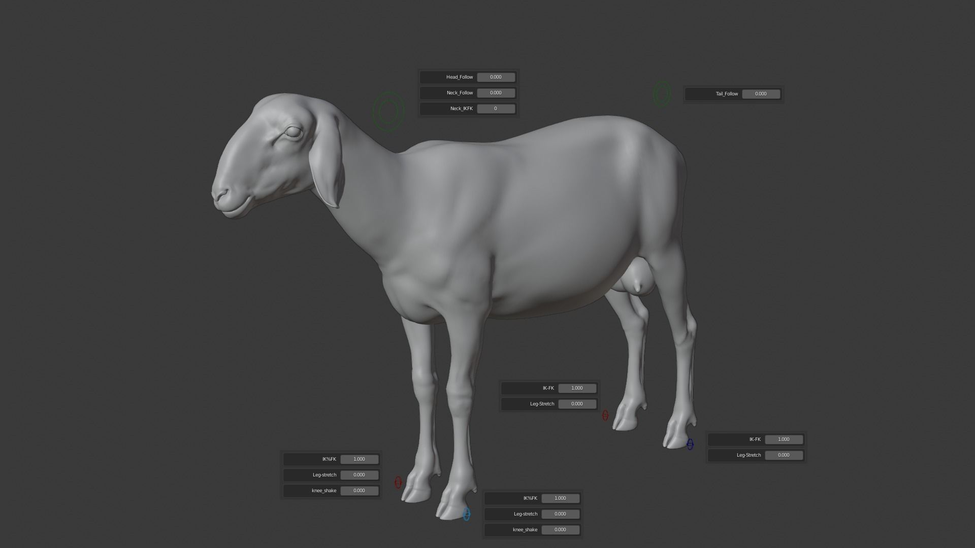 Assaf Sheep03 With 4 Animations VFX Grace  3D model_16