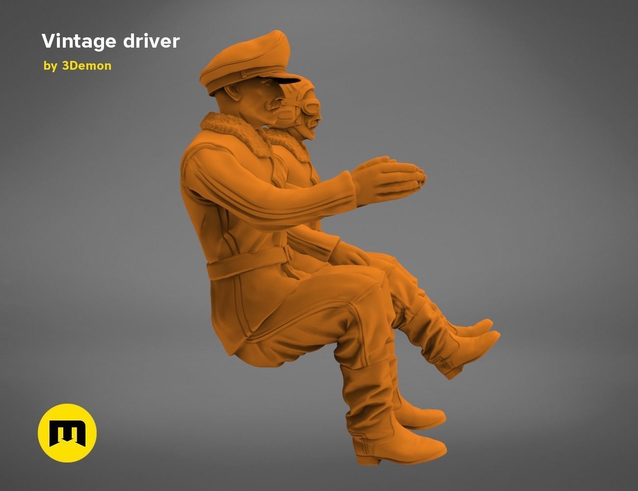 Vintage driver 3D print model_3