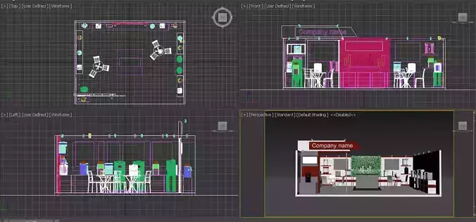 Exhibition stall 8m x 6m size 3D model