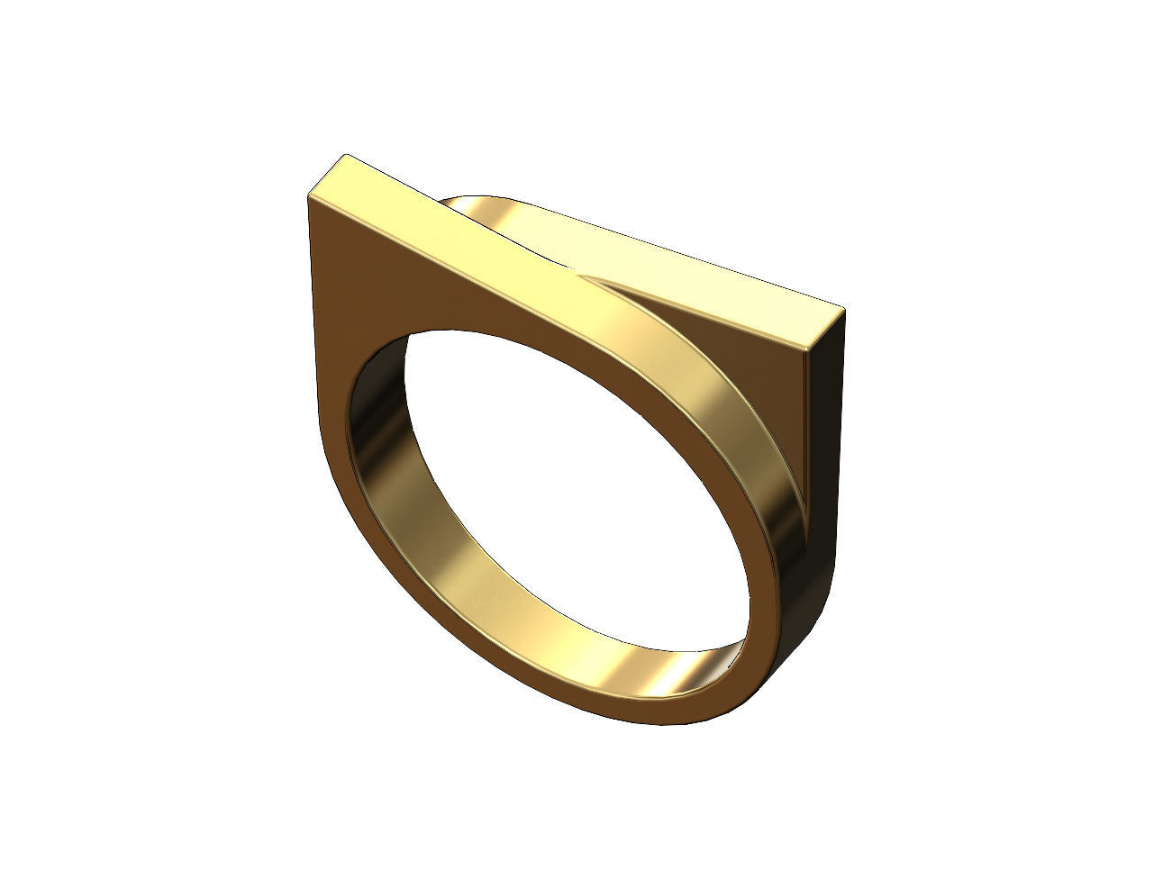 Double overlapping bars signet US sizes 5to9 3D print model_5